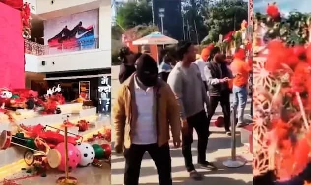 Angry Over Bandh Violation, Mob Vandalises Christmas Decor at Raipur Mall; Police Register Case