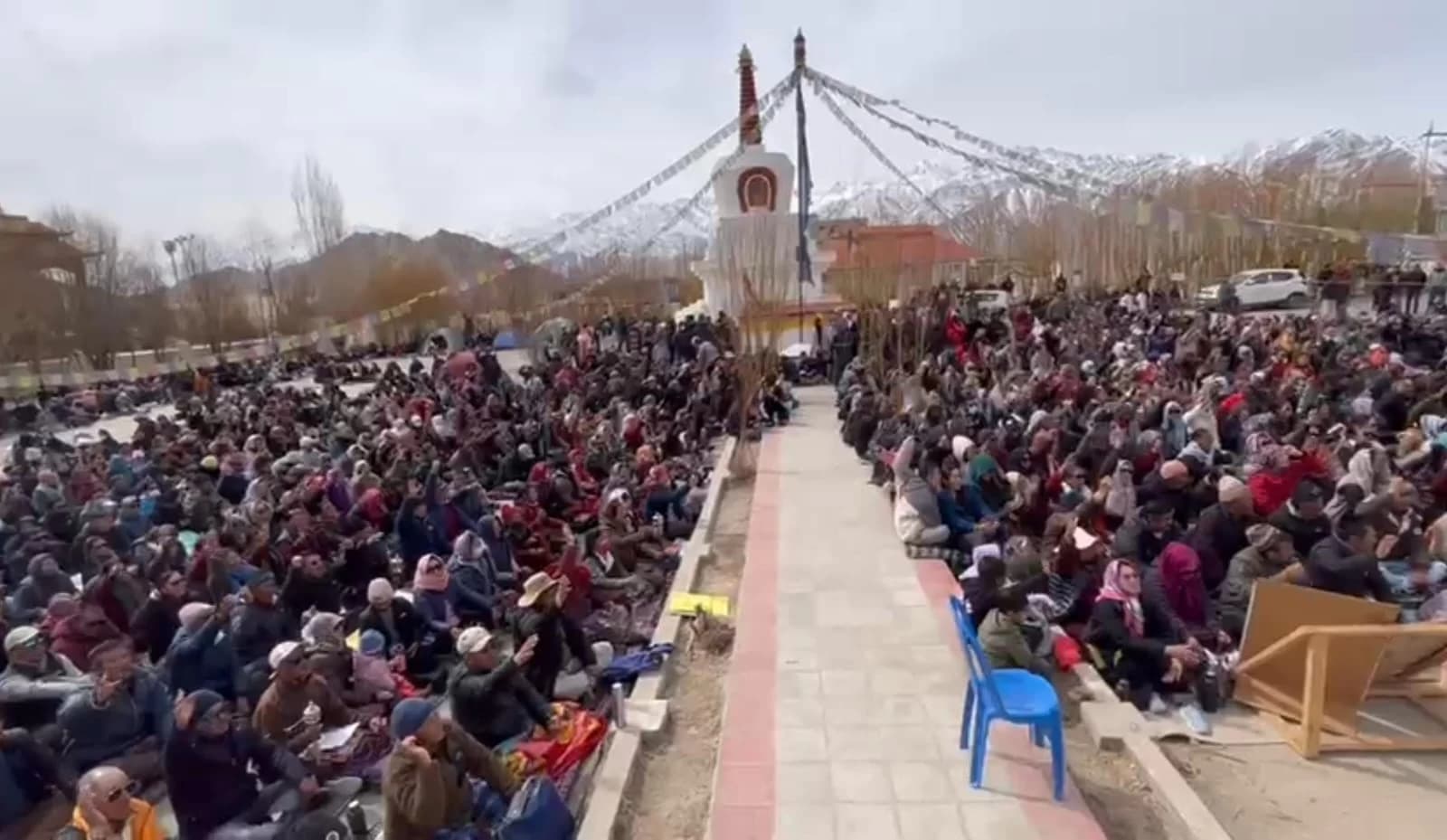 Ladakh's Cry for Survival, Sonam Wangchuk's Climate Fast Reaches Day 20: Protestors Stand Firm despite Harsh Weather Conditions