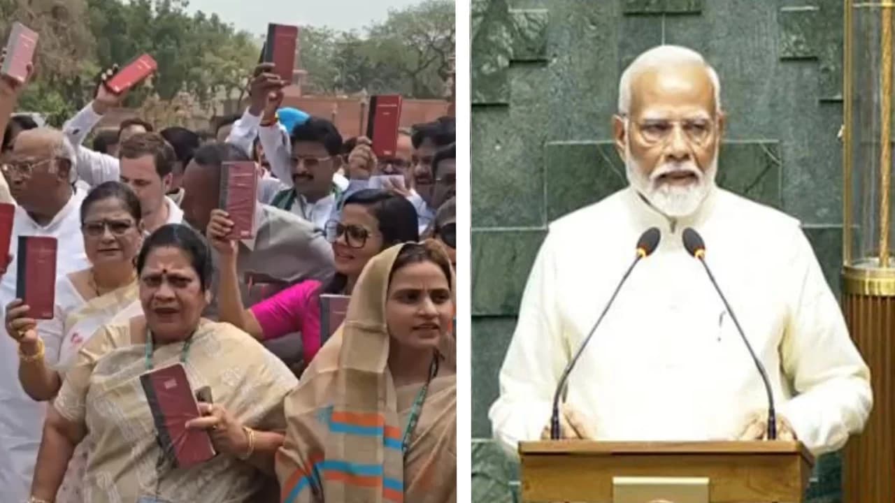 PM Modi takes oath as MP, says “consensus is essential…”; Stronger Opposition walks into Parliament showing the Constitution Book to ‘humbled’ BJP