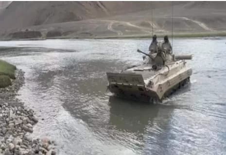 A tank with five Indian Army soldiers onboard swept away by flash floods in Ladakh, near China border