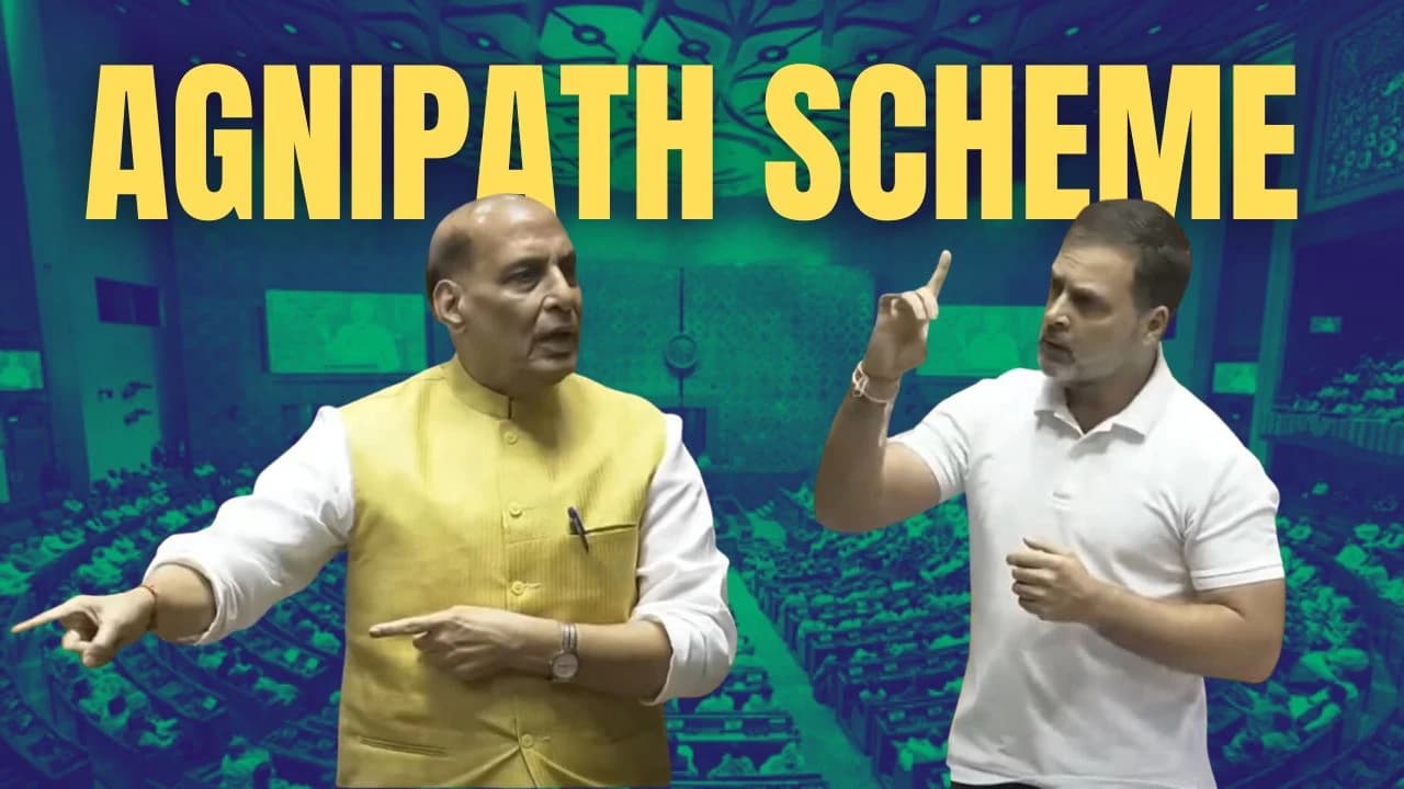 LoP Rahul Gandhi and Defense Minister Rajnath Singh Lock Horns over the Agnipath Scheme in the Lok Sabha