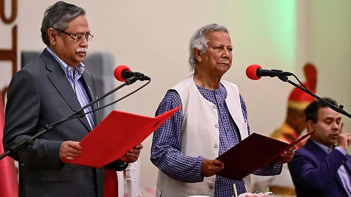 Muhammad Yunus takes oath as head of Bangladesh’s interim government; Modi urges him for safety of Hindus and minorities