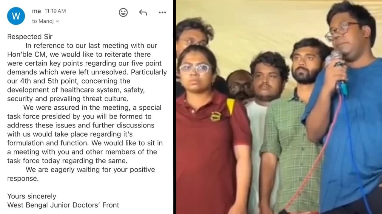 "To dicuss demands left unresolved...": West Bengal Junior Doctor's Front seeks another Meeting with the Bengal Govt.
