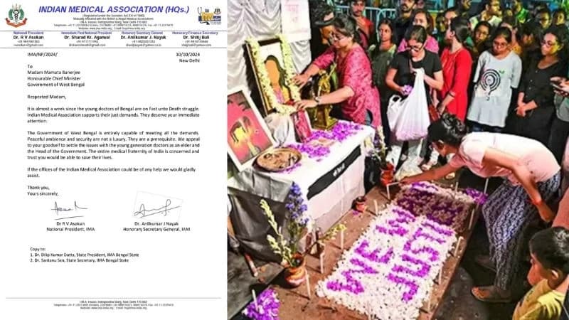 FeMA Writes to Mamata Banerjee Warning of Complete Ceasework if Junior Doctors’ Hunger Strike Leads to Casualties, IMA Supports Their "Just Demands"