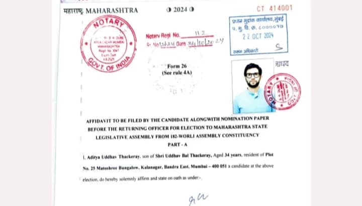 Maharashtra Assembly Elections: Aditya Thackeray Discloses his Assets and Legal Case in Affidavit Submitted along with Nomination Papers