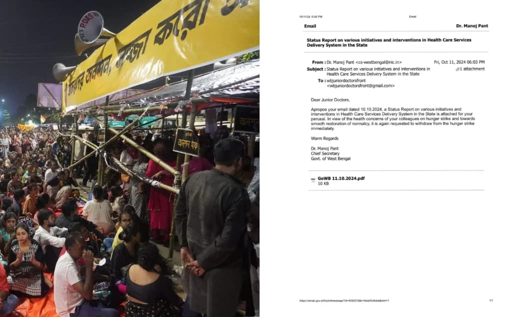 Jr Doctor Hunger Strike Enters Day 6; Chief Secretary Apprises Them Of Status Report