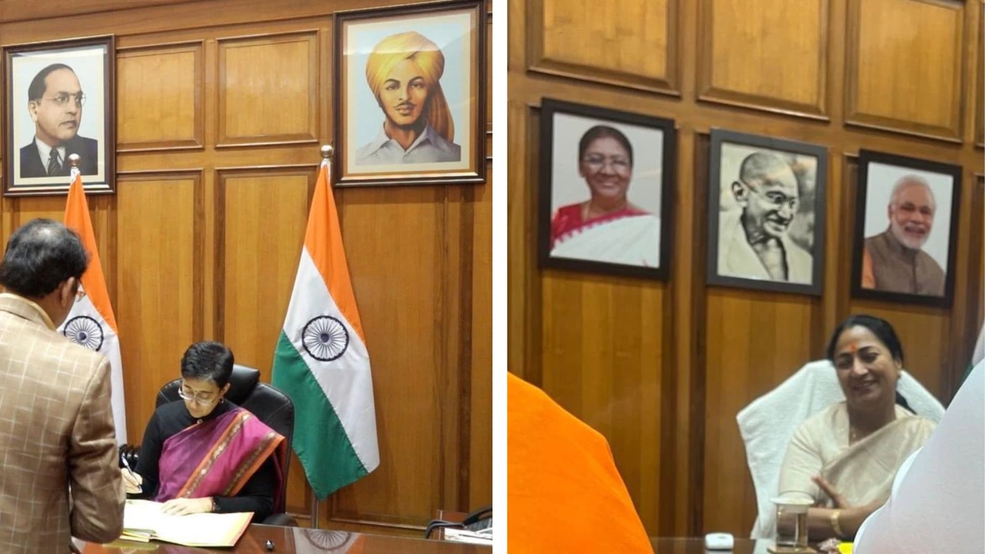 BJP and AAP Lock Horns Over Ambedkar Photo at Delhi CM’s Office
