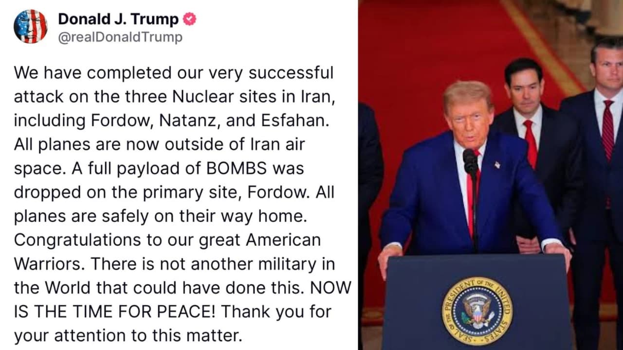 "Either peace or tragedy...": America Enters Israel-Iran Conflict, Hits Fordow, Natanz and Esfahan