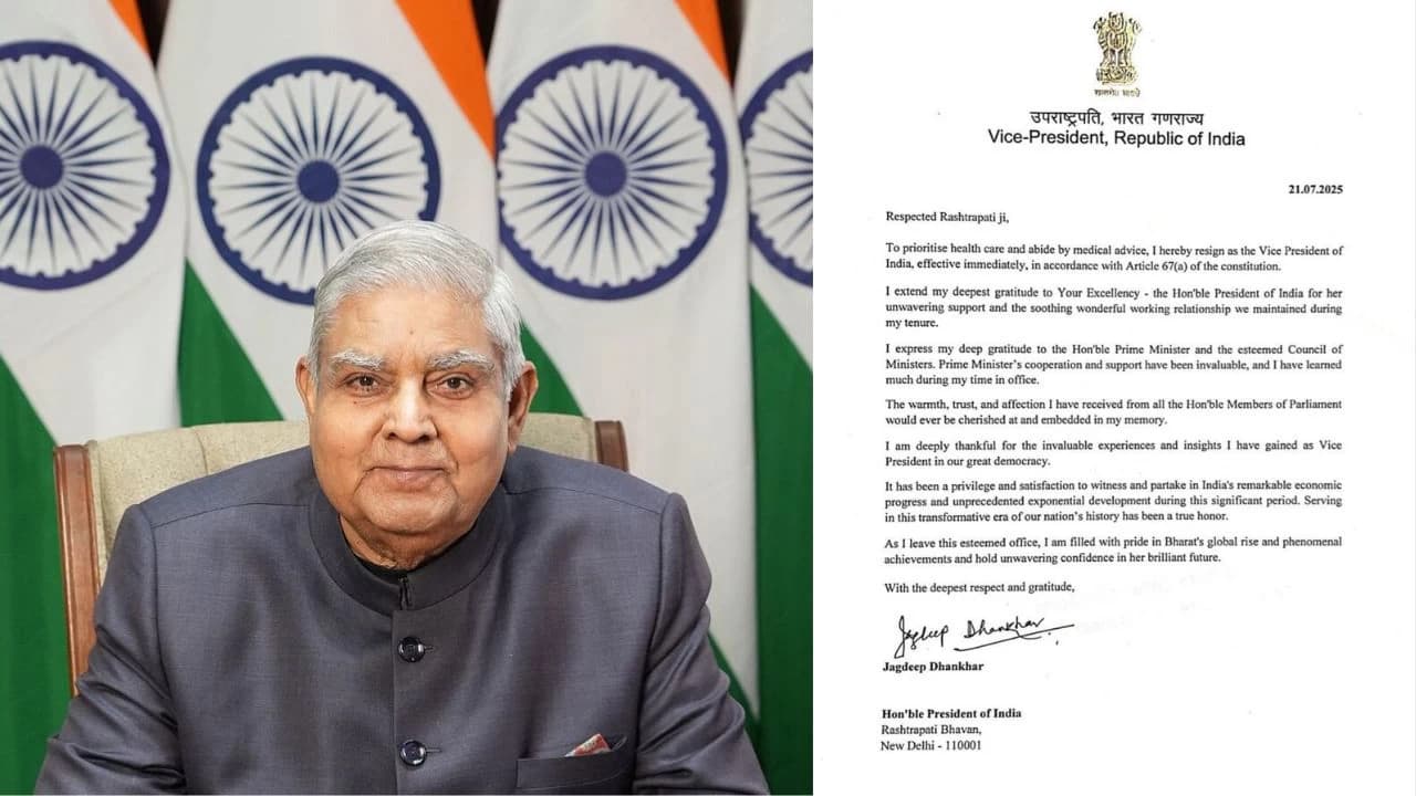 Vice President Jagdeep Dhankhar Resigns Citing Health Concerns, Sparks Political Buzz