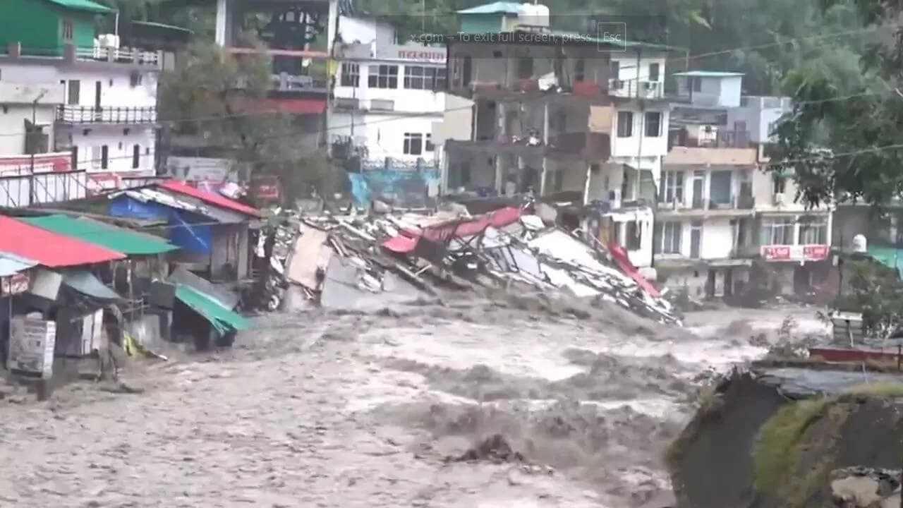 Devastating Cloudburst Strikes Dehradun: Flash Floods Submerge Temple, Homes, and Key Areas in Uttarakhand