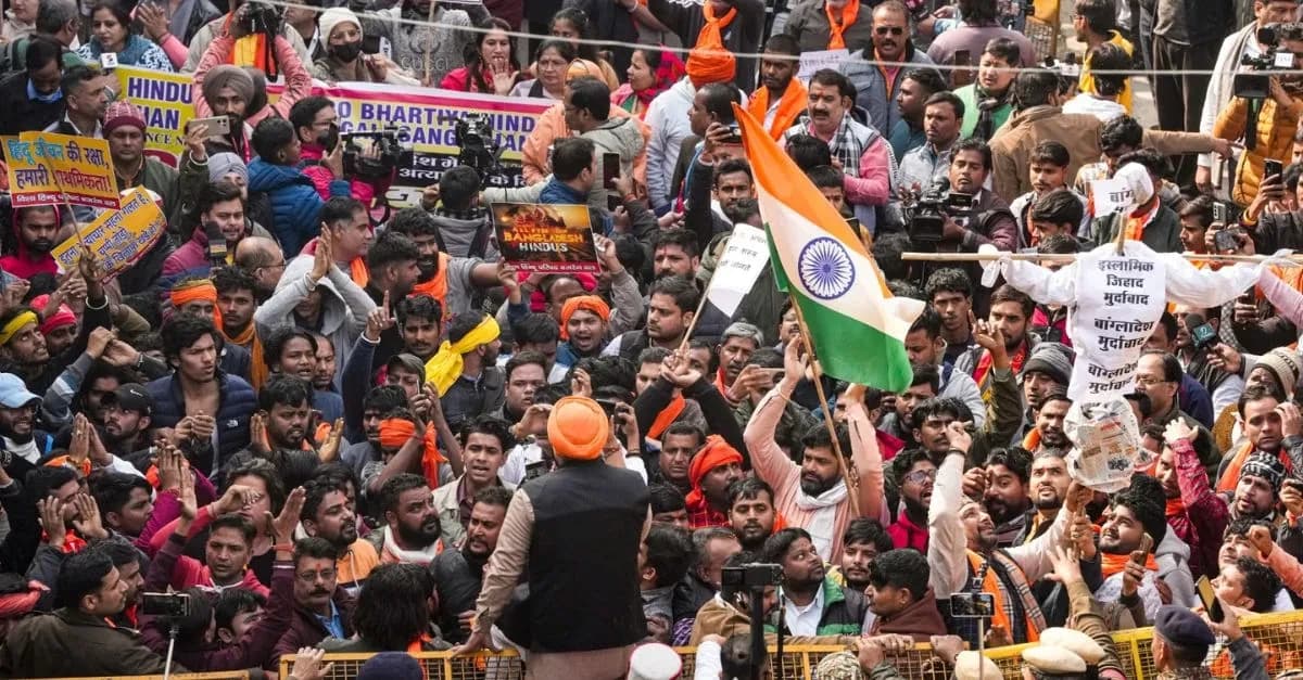 Protests Erupt Outside Bangladesh High Commission After Killing of Hindu Man