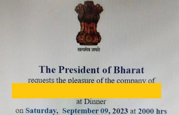 G20 dinner invite at Rashtrapati Bhavan from ‘President of Bharat’