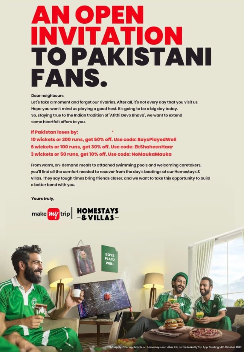 Make My Trip Ad Ahead of India-Pakistan Match Sparks Controversy; Netizens Call It Disgraceful