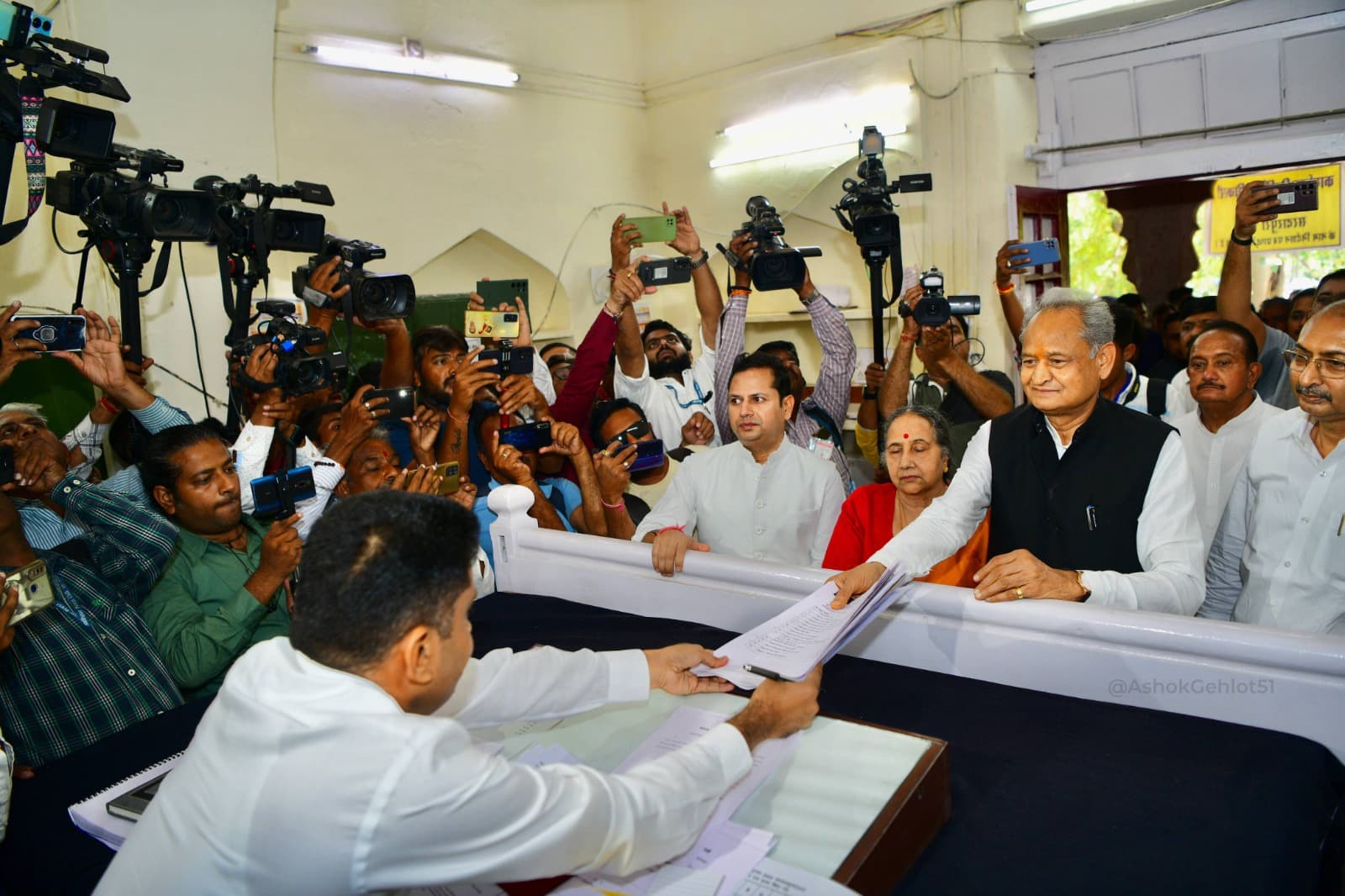CM Ashok Gehlot files his nomination from the Sardarpura seat ahead of the upcoming Rajasthan Assembly Elections