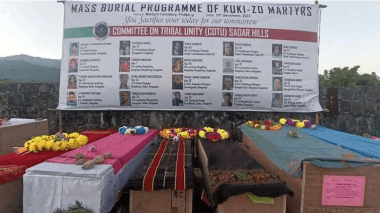 23 victims of Manipur violence were laid to rest in a mass burial