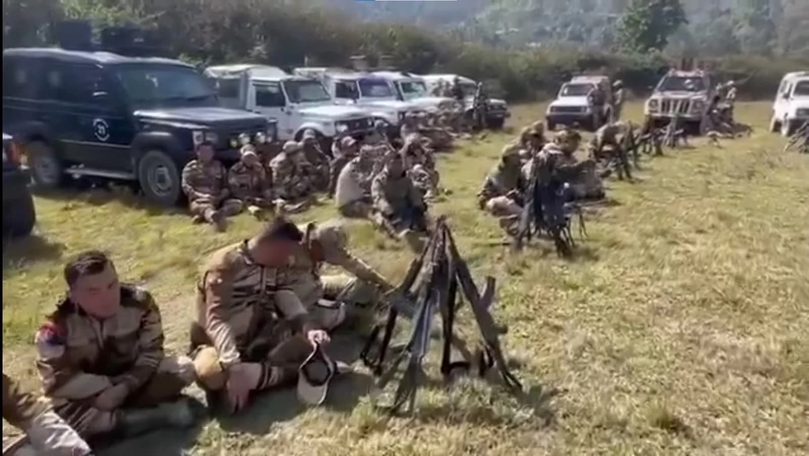 Manipur Police Commandoes Laid Down Arms in Protest against the Abduction of an Officer