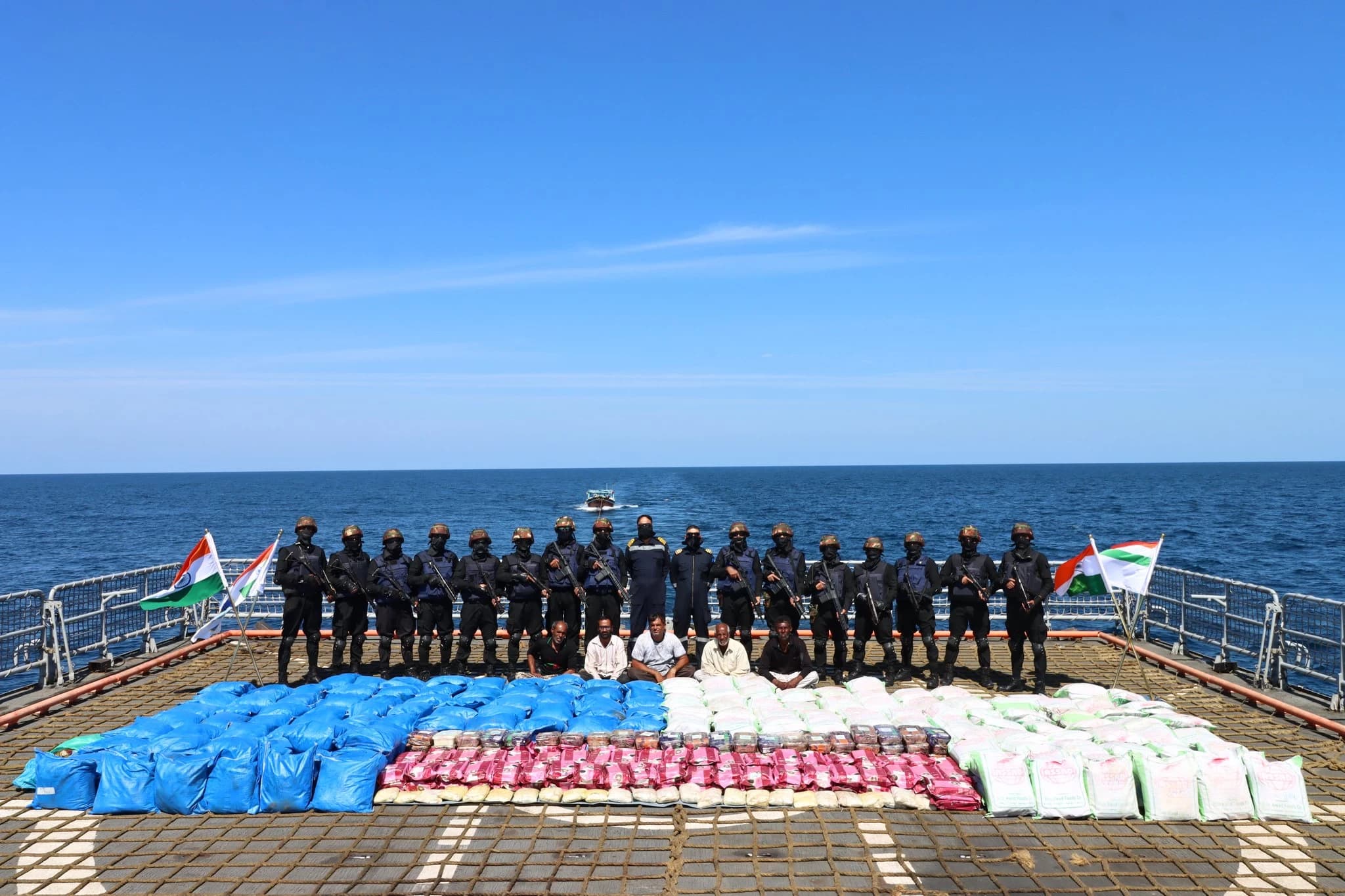 Over 3000 Kg of drugs with suspected links to Pakistan seized off the Gujarat Coast by NCB-Indian Navy