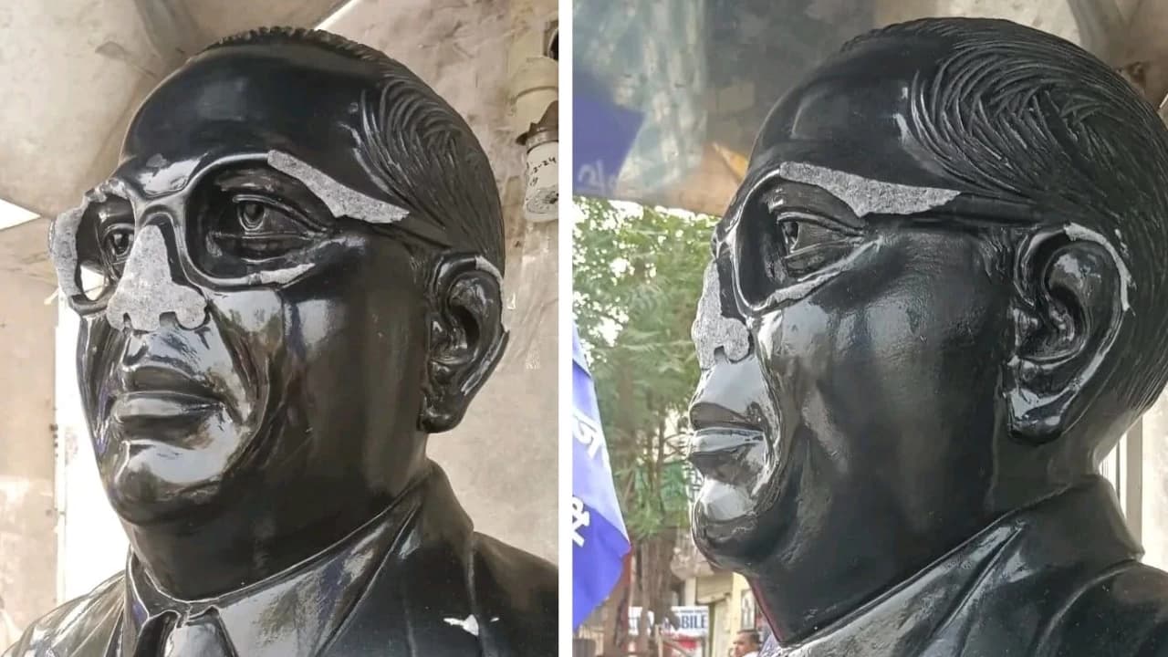 Statue of Dr. BR Ambedkar Vandalized in Ahmedabad, Protests Erupt