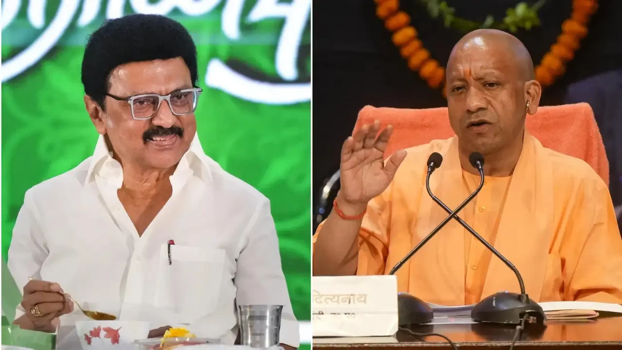 “Political black comedy…”: Tamil Nadu CM Stalin Hits Back at Yogi Adityanath Over Three-Language Debate