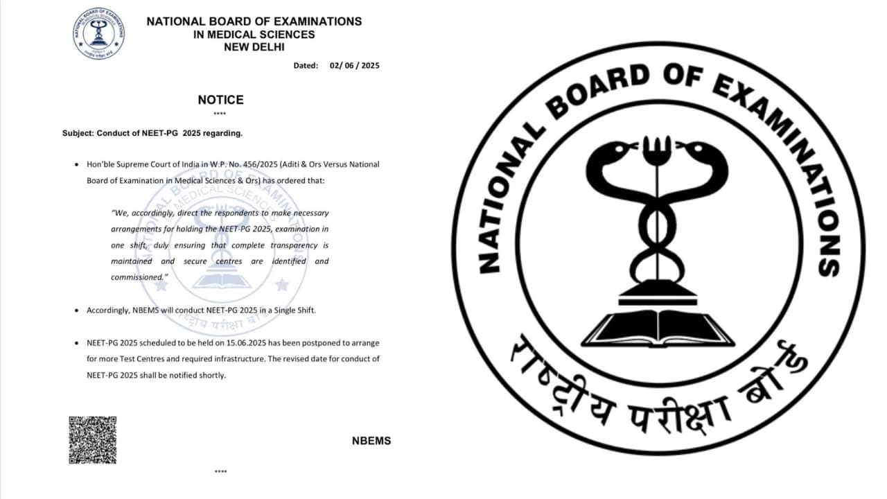 June 15 NEET PG 2025 Exam Postponed; Fresh Dates Yet To Be Announced